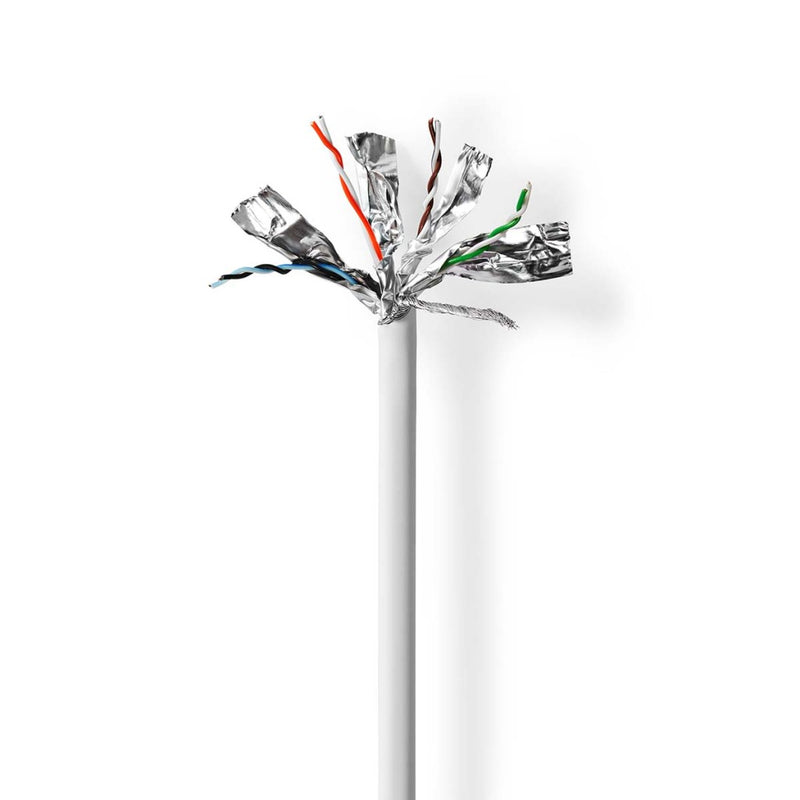 Nedis CCBG8524GY100S Netwerk Kabel Rol Cat6 Solid S/ftp Cca 100.0 M Binnenshuis Rond Pvc Grijs Gift