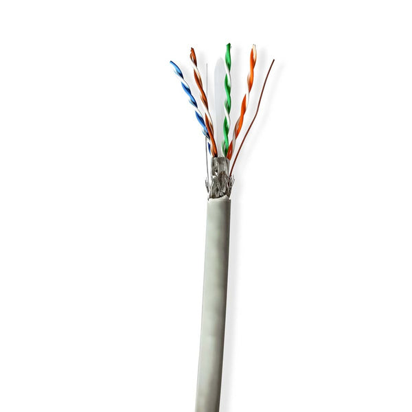 Nedis CCBG8524GY305S Netwerk Kabel Rol Cat6 Solid S/ftp Cca 305.0 M Binnenshuis Rond Pvc Grijs Trek