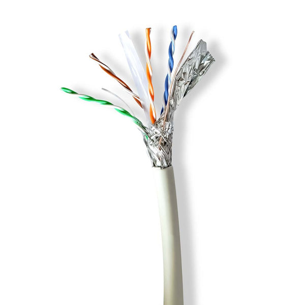 Nedis CCBG8538GY100S Netwerk Kabel Rol Cat6a Solid S/ftp Koper 100.0 M Binnenshuis Rond Lszh Grijs