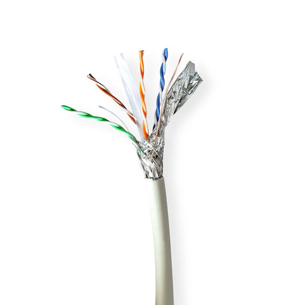 Nedis CCBG8538GY305S Netwerk Kabel Rol Cat6a Solid S/ftp Koper 305.0 M Binnenshuis Rond Lszh Grijs