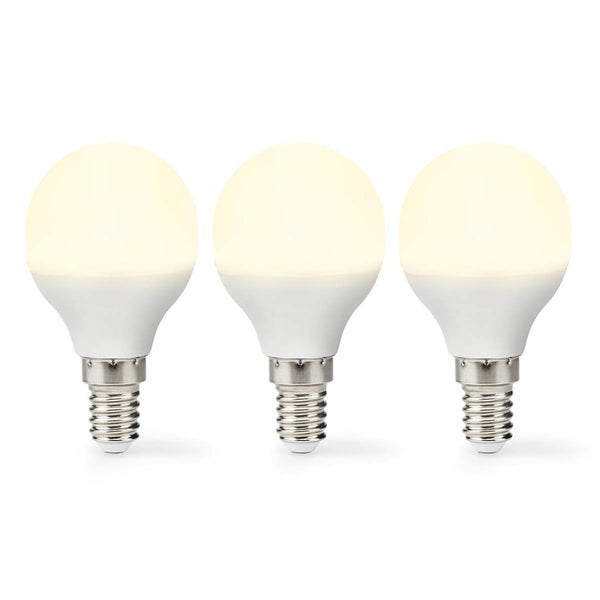 Nedis LBE14G452P3 Led-lamp E14 G45 4.9 W 470 Lm 2700 K Warm Wit Frosted 3 Stuks