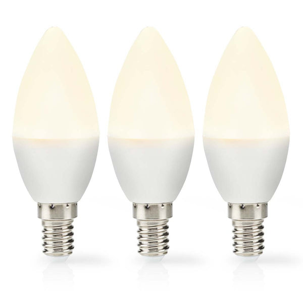 Nedis LBE14C351P3 Led-lamp E14 Kaars 2.8 W 250 Lm 2700 K Warm Wit Frosted 3 Stuks