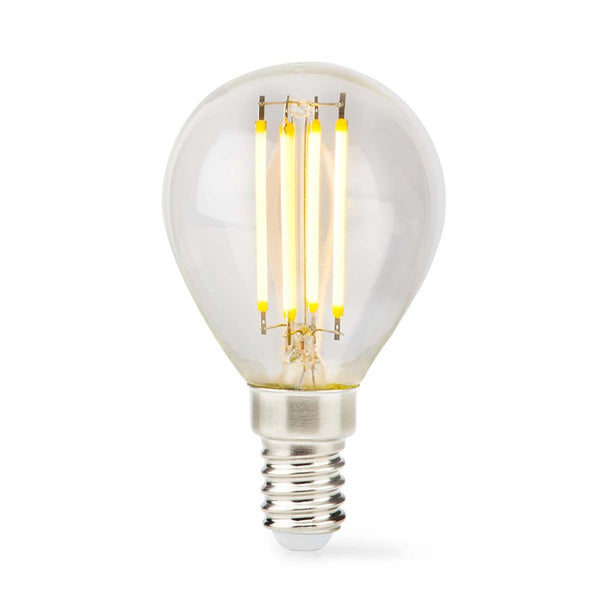 Nedis LBFE14G452 Led-filamentlamp E14 G45 4.5 W 470 Lm 2700 K Dimbaar Warm Wit 1 Stuks Doorzichtig