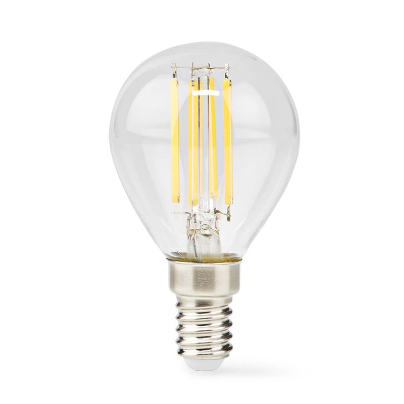 Nedis LBFE14G452 Led-filamentlamp E14 G45 4.5 W 470 Lm 2700 K Dimbaar Warm Wit 1 Stuks Doorzichtig