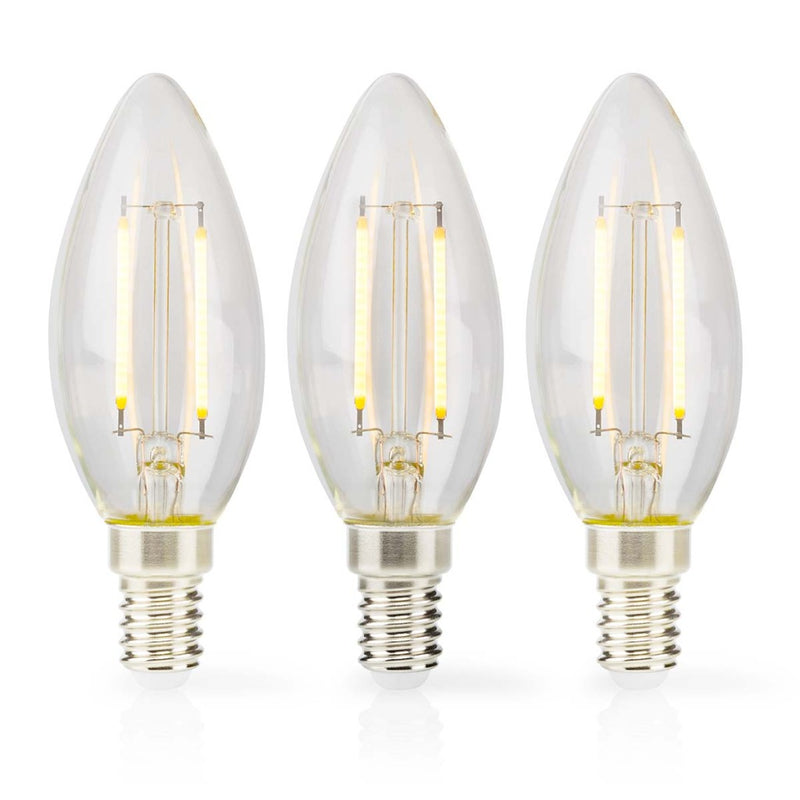 Nedis LBFE14C351P3 Led-filamentlamp E14 Kaars 2 W 250 Lm 2700 K Warm Wit Aantal Lampen In Verpakkin