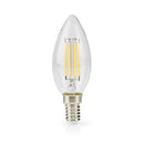 Nedis LBFE14C352 Led-filamentlamp E14 Kaars 4.5 W 470 Lm 2700 K Warm Wit Aantal Lampen In Verpakkin