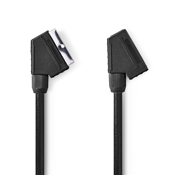Nedis CVGP31011BK20 Scart-kabel Scart Male Scart Female Vernikkeld 480p 2.00 M Rond Pvc Zwart Envel