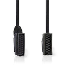 Nedis CVGP31011BK20 Scart-kabel Scart Male Scart Female Vernikkeld 480p 2.00 M Rond Pvc Zwart Envel