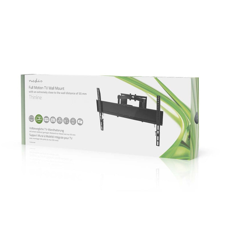 Nedis TVWM3551BK Draai- En Kantelbare Tv-muurbeugel 37-80 &quot; Maximaal Schermgewicht: 35 Kg Kant