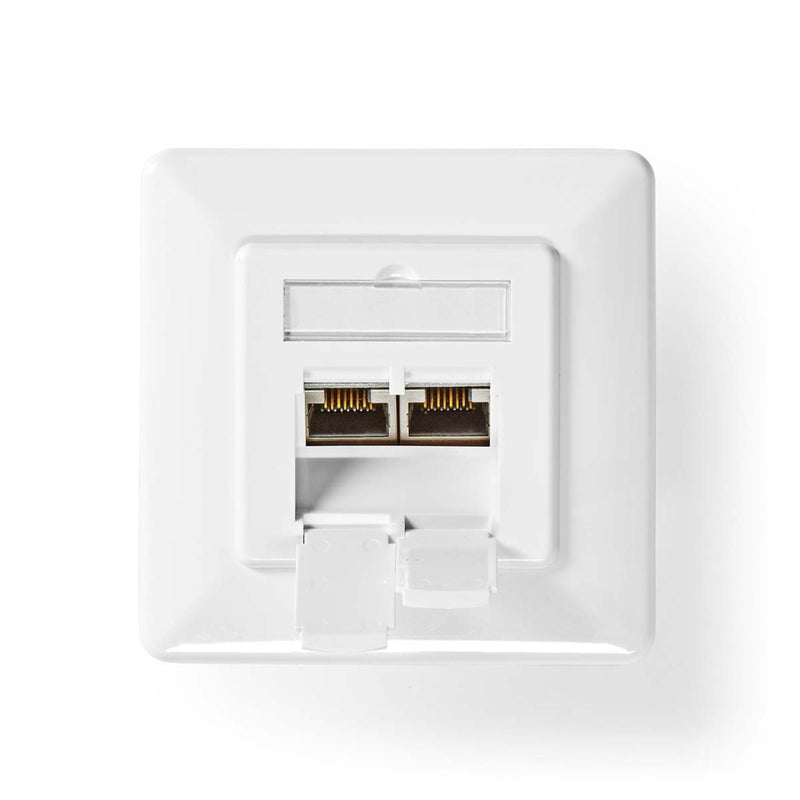 Nedis CCGP89260IV Netwerk Wanddoos Inbouw 2 Poort(en) Cat7 Recht Female Goud Verguld Pvc Ivoor Poly