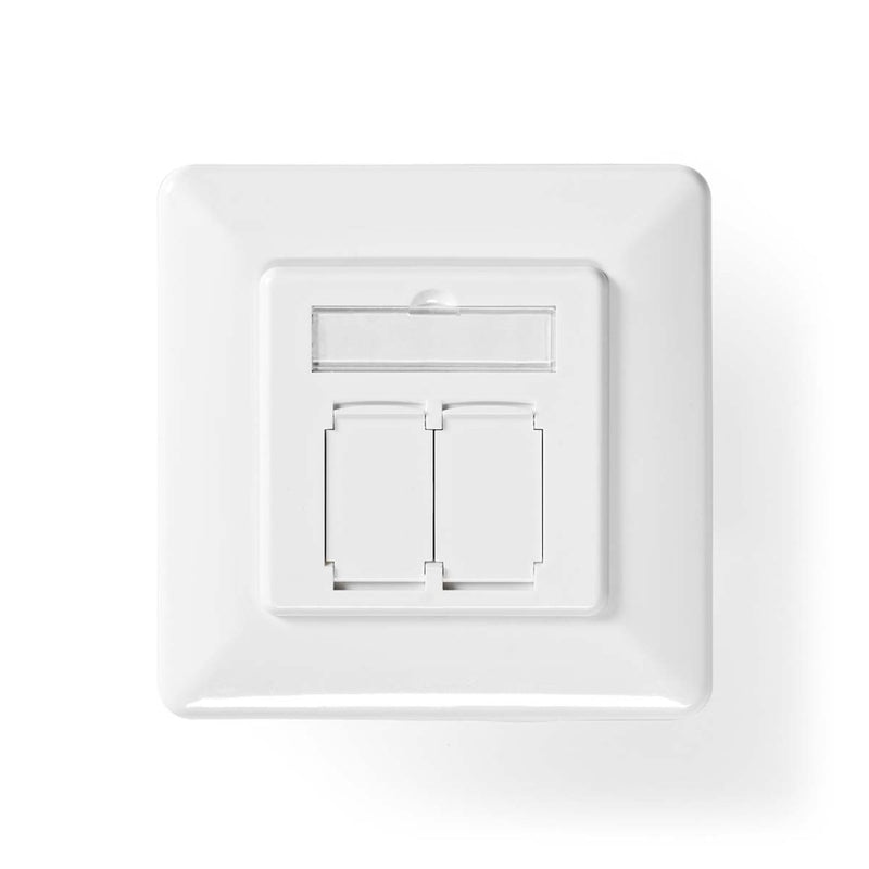 Nedis CCGP89260IV Netwerk Wanddoos Inbouw 2 Poort(en) Cat7 Recht Female Goud Verguld Pvc Ivoor Poly