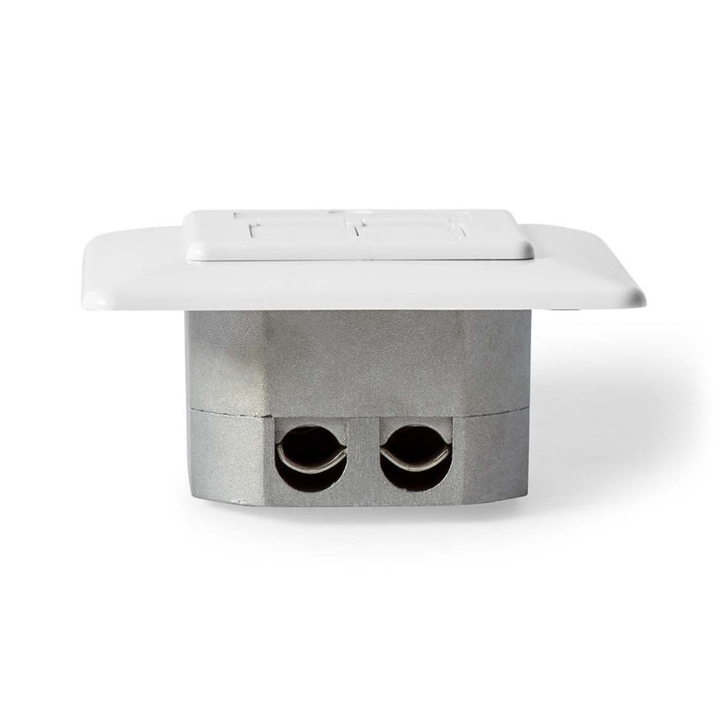 Nedis CCGP89260IV Netwerk Wanddoos Inbouw 2 Poort(en) Cat7 Recht Female Goud Verguld Pvc Ivoor Poly