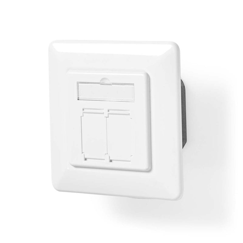 Nedis CCGP89260IV Netwerk Wanddoos Inbouw 2 Poort(en) Cat7 Recht Female Goud Verguld Pvc Ivoor Poly