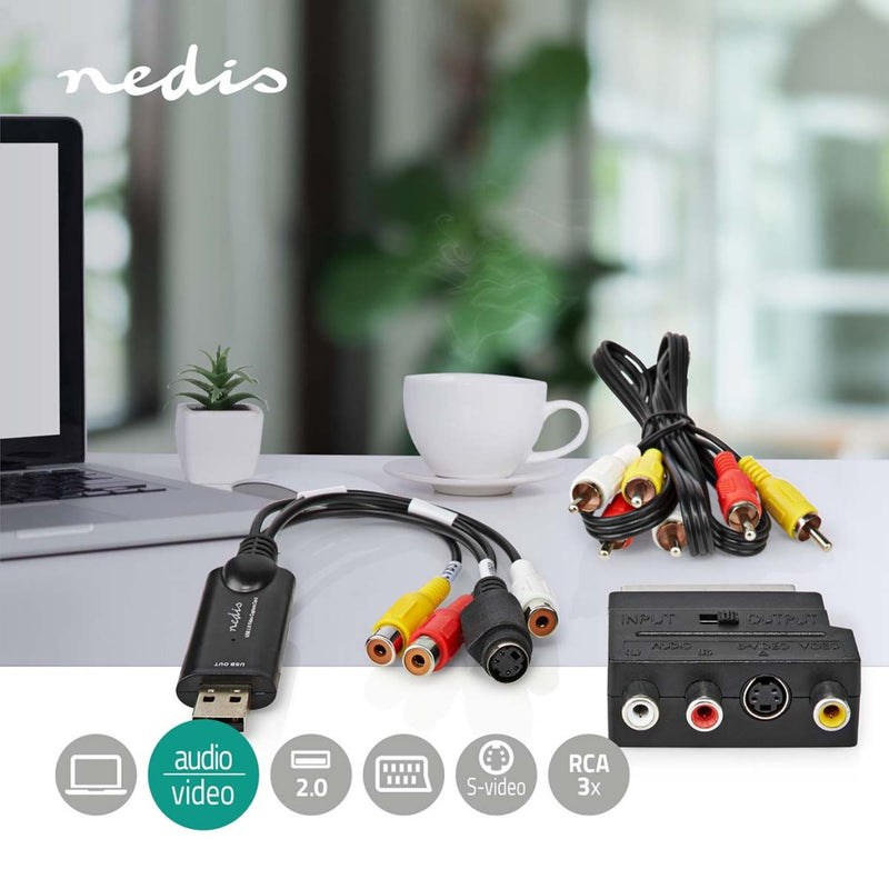 Nedis VGRRU101BK Videograbber Usb 2.0 480p A/v-kabel / Scart