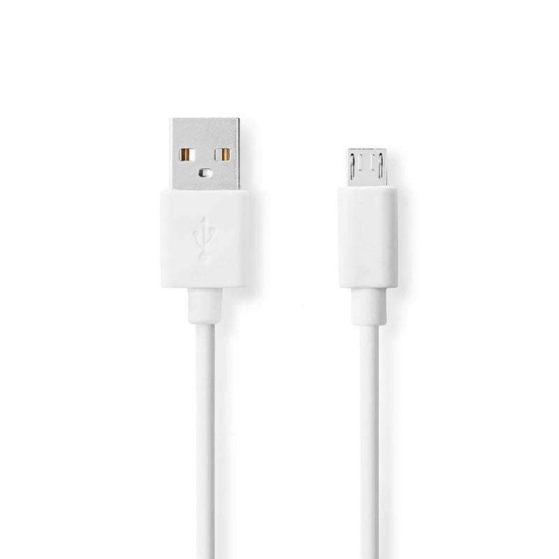 Nedis CCGB60500WT10 Usb-kabel Usb 2.0 Usb-a Male Usb Micro-b Male 480 Mbps Vernikkeld 1.00 M Rond P