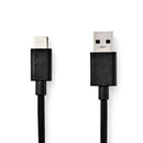 Nedis CCGW61600BK10 Usb-kabel Usb 3.2 Gen 1 Usb-a Male Usb-c&trade; Male 5 Gbps Vernikkeld 1.00 M R