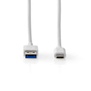 Nedis CCGW61600WT10 Usb-kabel Usb 3.2 Gen 1 Usb-a Male Usb-c&trade; Male 5 Gbps Vernikkeld 1.00 M R