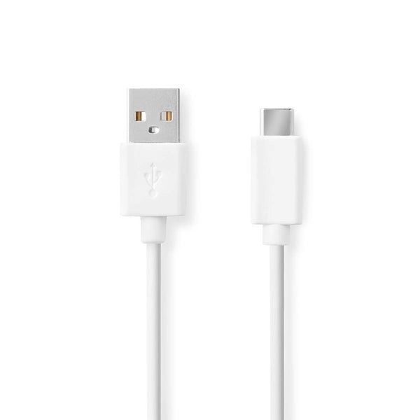 Nedis CCGB60600WT20 Usb-kabel Usb 2.0 Usb-a Male Usb-c&trade; Male 480 Mbps Vernikkeld 2.00 M Rond