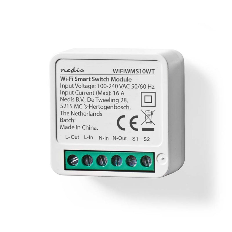 Nedis WIFIWMS10WT Smartlife Schakelaar Wi-fi 3680 W Kroonsteen App Beschikbaar Voor: Android&trade;