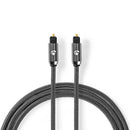 Nedis CATB25000GY50 Optische Audiokabel Toslink Male Toslink Male 5.00 M Rond Gevlochten Gun Metal
