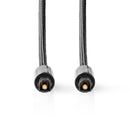 Nedis CATB25000GY50 Optische Audiokabel Toslink Male Toslink Male 5.00 M Rond Gevlochten Gun Metal
