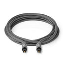 Nedis CATB25000GY50 Optische Audiokabel Toslink Male Toslink Male 5.00 M Rond Gevlochten Gun Metal