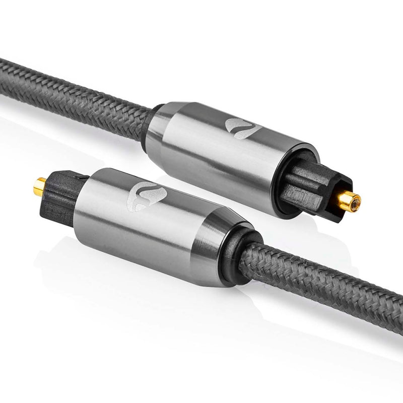 Nedis CATB25000GY50 Optische Audiokabel Toslink Male Toslink Male 5.00 M Rond Gevlochten Gun Metal