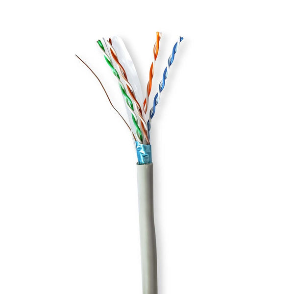 Nedis CCBG8522GY300S Netwerk Kabel Rol Cat6 Solid F/utp Cca 305.0 M Binnenshuis Rond Pvc Grijs Gift