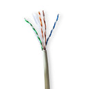 Nedis CCBG8525GY100 Netwerk Kabel Rol Cat6 Stranded U/utp Koper 100.0 M Binnenshuis Rond Lszh Grijs