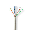 Nedis CCBG8525GY100S Netwerk Kabel Rol Cat6 Solid U/utp Koper 100.0 M Binnenshuis Rond Lszh Grijs G