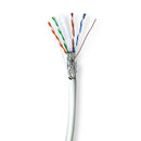 Nedis CCBG8528GY100S Netwerk Kabel Rol Cat6 Solid S/ftp Koper 100.0 M Binnenshuis Rond Lszh Grijs G