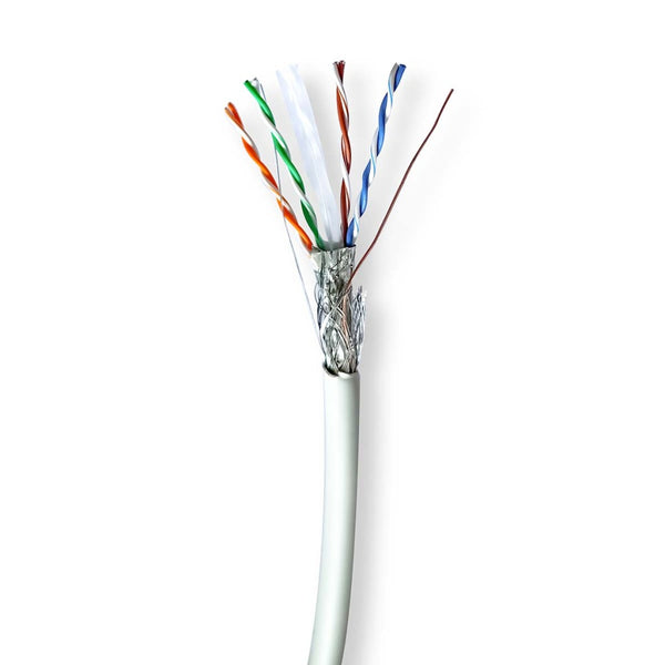 Nedis CCBG8528GY100S Netwerk Kabel Rol Cat6 Solid S/ftp Koper 100.0 M Binnenshuis Rond Lszh Grijs G