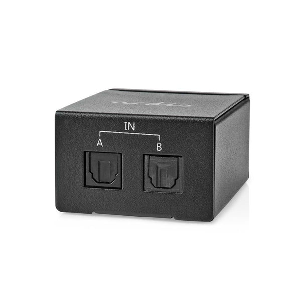 Nedis ASWI2512BK Digitale Audio-switch 2-wegs Input: Dc Power / 2x Toslink Output: Toslink Female M