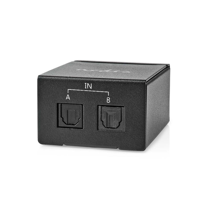 Nedis ASWI2512BK Digitale Audio-switch 2-wegs Input: Dc Power / 2x Toslink Output: Toslink Female M