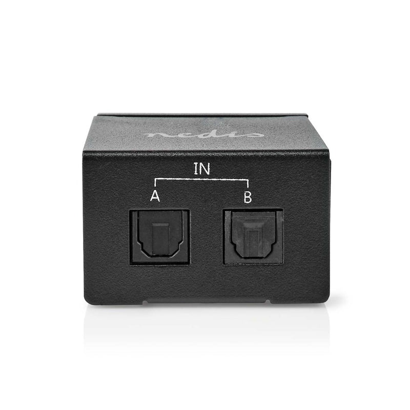 Nedis ASWI2512BK Digitale Audio-switch 2-wegs Input: Dc Power / 2x Toslink Output: Toslink Female M