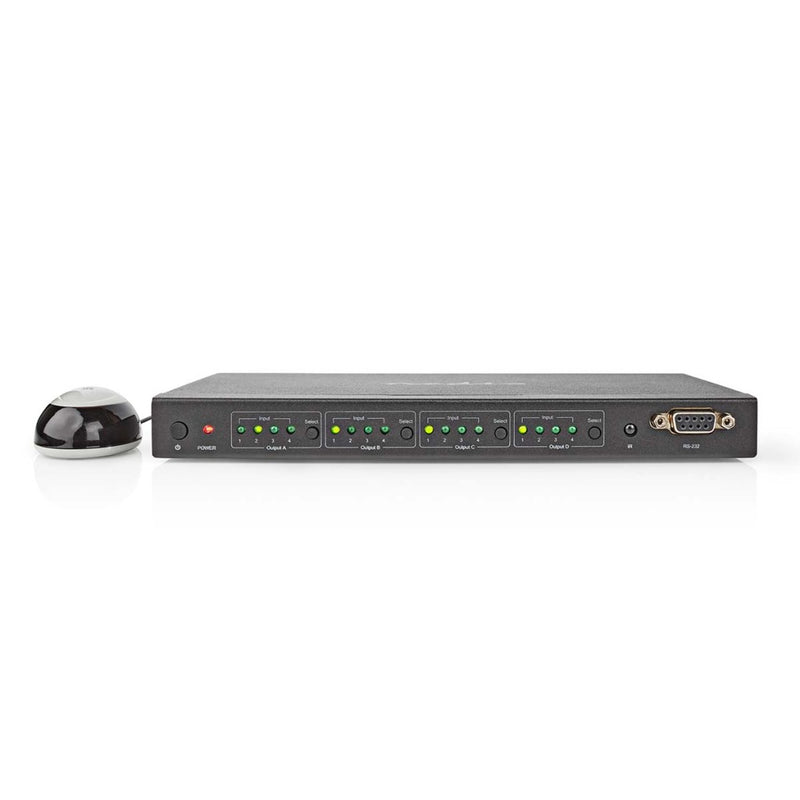 Nedis VMAT3494AT Hdmi&trade; Matrix-switch 4 X 4-poorts Poort(en) Dc Power / 1x Rs232 / 4x Hdmi&tra