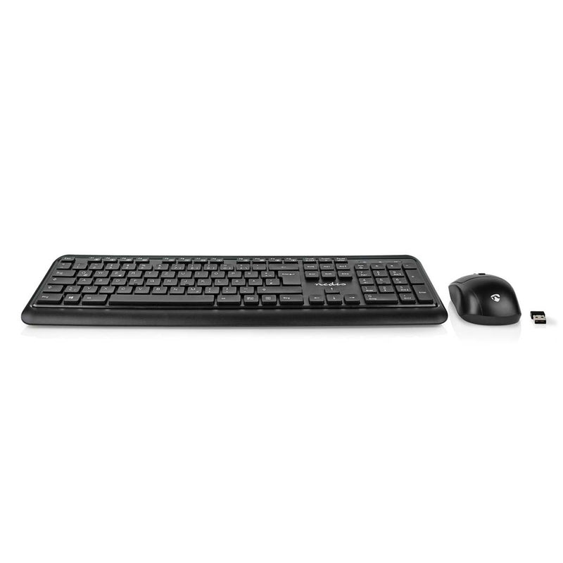 Nedis KBMCW100BKDE Muis En Toetsenbord - Set Draadloos Muis- En Toetsenbordverbinding: Usb 800 / 12