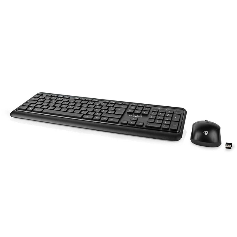 Nedis KBMCW100BKFR Muis En Toetsenbord - Set Draadloos Muis- En Toetsenbordverbinding: Usb 800 / 12