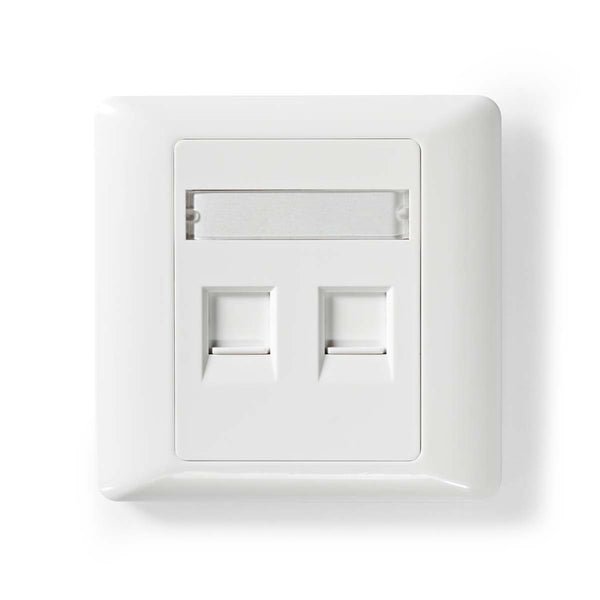 Nedis CCGP89760WT Netwerk Keystone-voorplaat Frontplaat Rj45 2 Poort(en) Abs Wit Envelop
