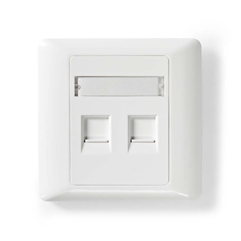 Nedis CCGP89760WT Netwerk Keystone-voorplaat Frontplaat Rj45 2 Poort(en) Abs Wit Envelop