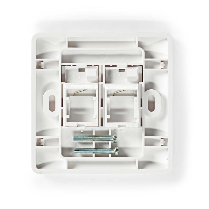 Nedis CCGP89760WT Netwerk Keystone-voorplaat Frontplaat Rj45 2 Poort(en) Abs Wit Envelop