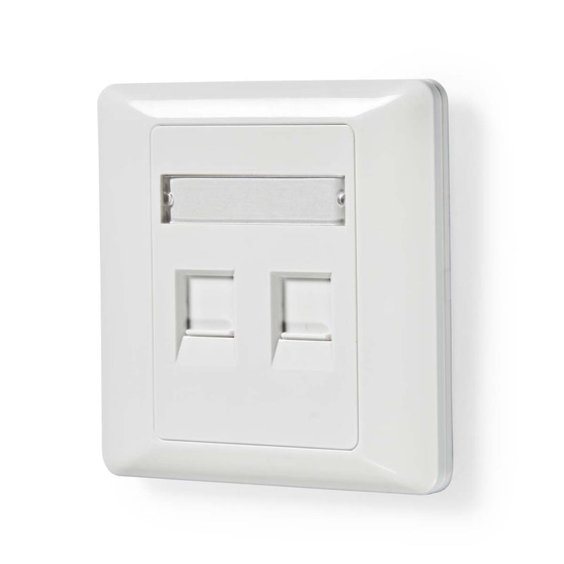 Nedis CCGP89760WT Netwerk Keystone-voorplaat Frontplaat Rj45 2 Poort(en) Abs Wit Envelop