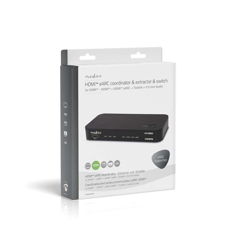 Nedis ACON3455AT Digitale Audioconverter 2-wegs Input: Dc Power / 3x Hdmi&trade; Input Output: 1x 3