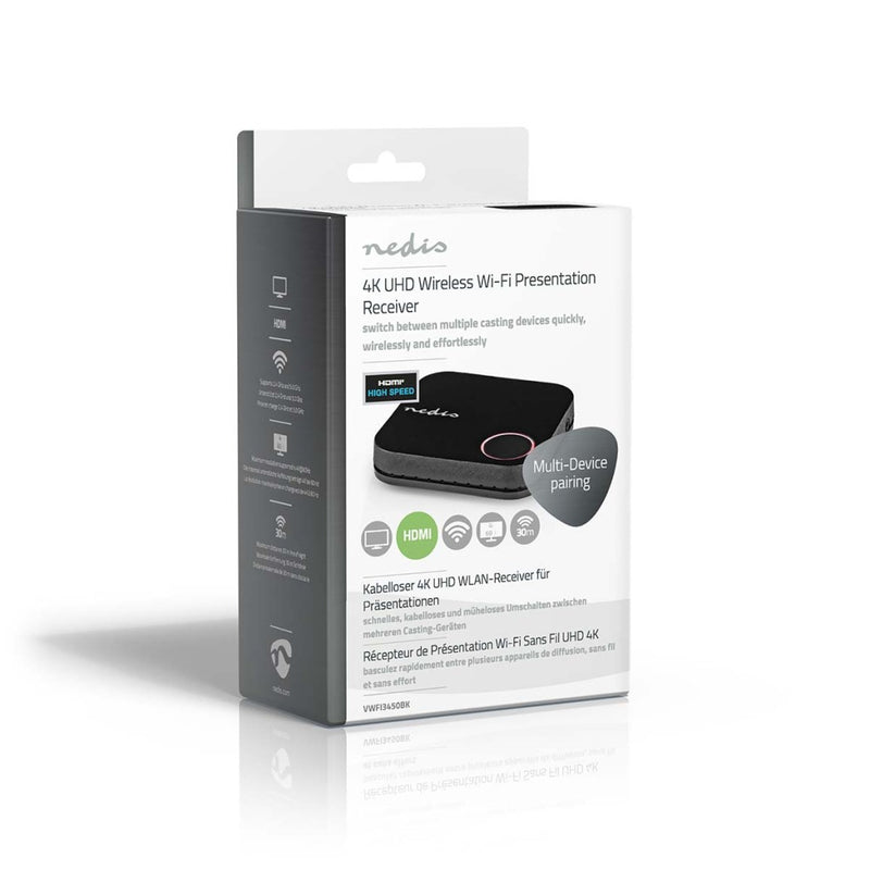 Nedis VWFI3450BK Draadloze Hdmi&trade; Ontvanger Wi-fi 2400 Mhz 30 M (gezichtsveld) 4k@60hz 0.04 Gb