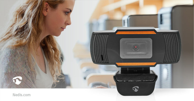 Nedis WCAM100BK Webcam Full Hd@30fps Vaste Scherpstelling Ingebouwde Microfoon Zwart
