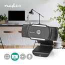Nedis WCAM110BK Webcam 2k@30fps Automatische Scherpstelling Ingebouwde Microfoon Zwart