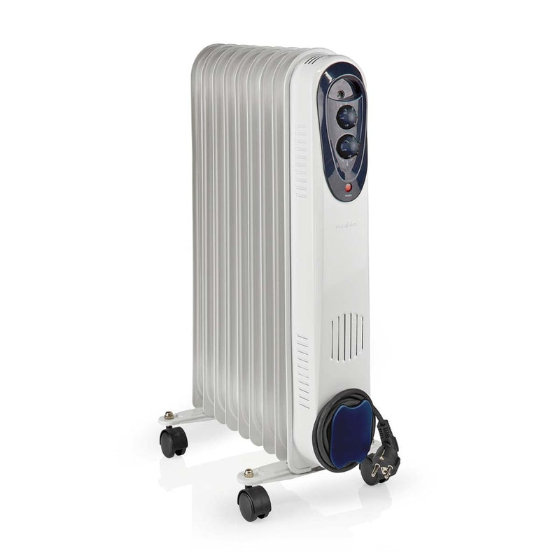 Nedis HTOI30WT9 Mobiele Olieradiator 800 / 1200 / 2000 W 9 Vinnen Instelbare Thermostaat 3 Warmte S