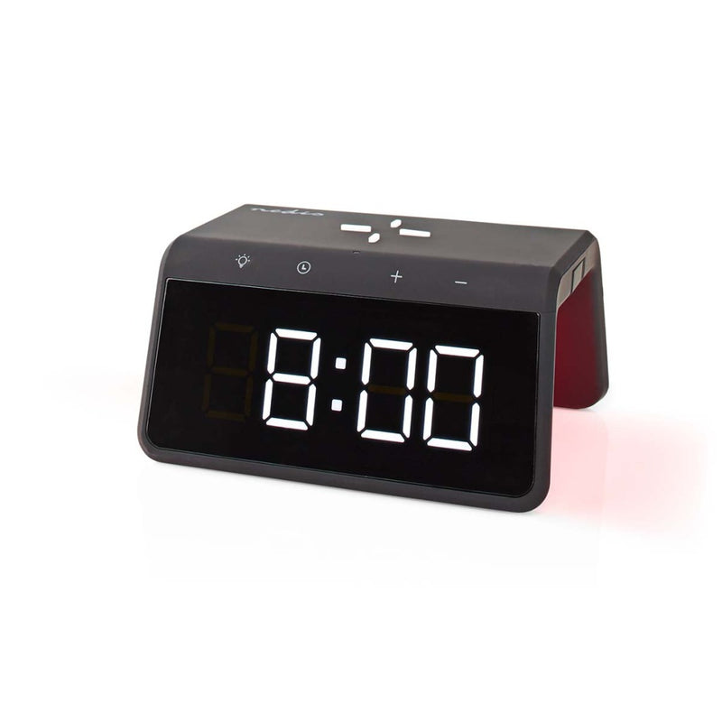 Nedis WCACQ30BK Wekker Met Draadloze Lader Qi Gecertificeerd 5 / 7.5 / 10 / 15 W Usb-a Male Nachtla
