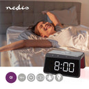 Nedis WCACQ30BK Wekker Met Draadloze Lader Qi Gecertificeerd 5 / 7.5 / 10 / 15 W Usb-a Male Nachtla