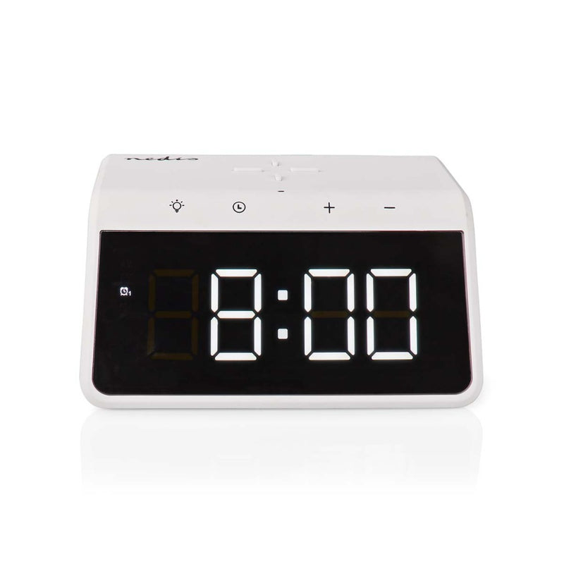 Nedis WCACQ30WT Wekker Met Draadloze Lader Qi Gecertificeerd 5 / 7.5 / 10 / 15 W Usb-a Male Nachtla